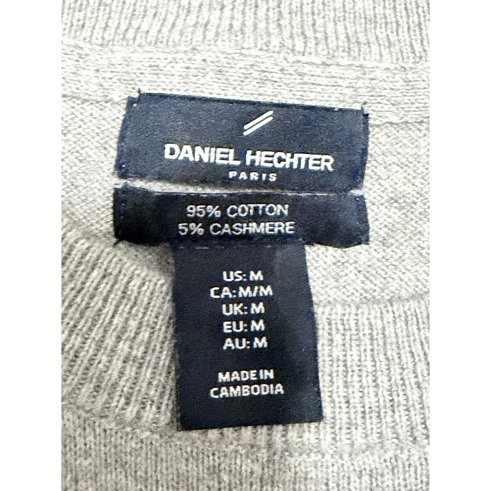 Daniel Hechter Sweater Mens Medium Cashmere Blend Gray Crewneck Pullover - Picture 2 of 13